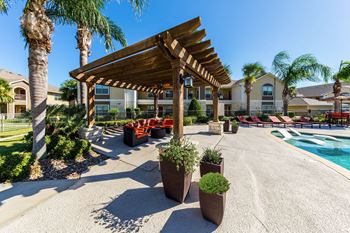 Poolside Lounge at Pavilions at Northshore Apartment Homes, Portland, Texas
